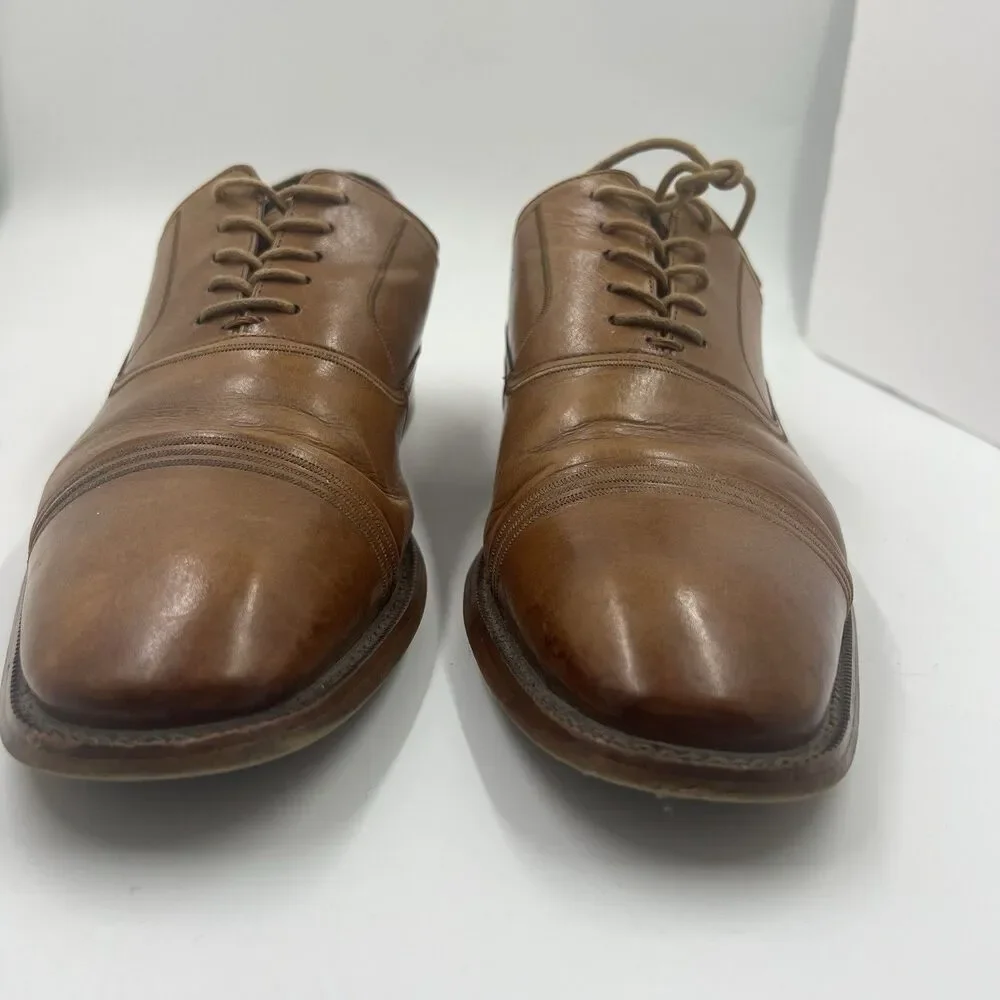 Stacy Adams Men’s Tan Lace Up Bingham Oxford Dress Shoes 11 Business Classy